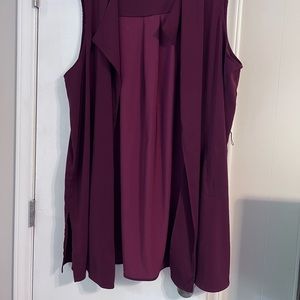 Burgundy long vest